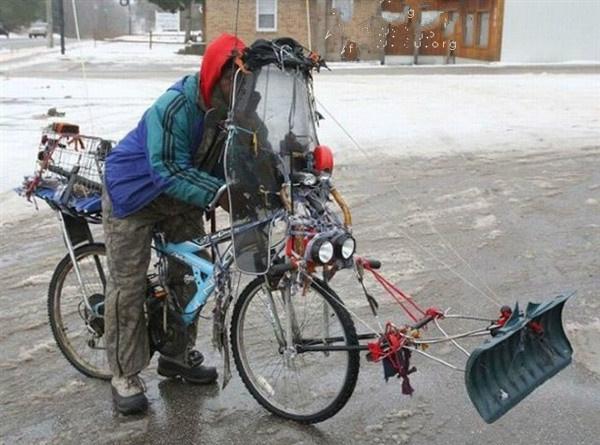 御寒、健身、除雪、走夜路多功能自行车